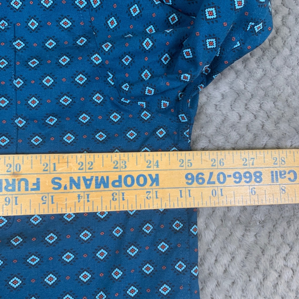Ariat Vito Shirt Men XLT Teal Geometric Classic Fit Western Long Sleeve 10037985 - Picture 5 of 10